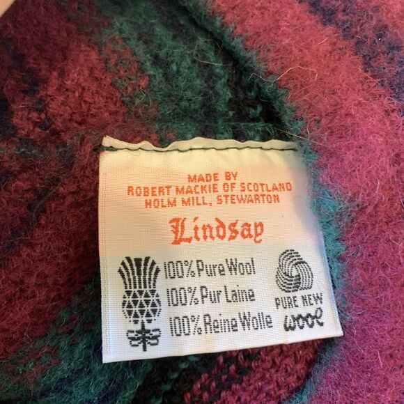 VTG Lot of 2 Wool Berets w/ ROBERT MACKIE Scotland Lyndsay Tartan & Black Hat - Picture 3 of 7